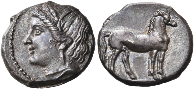 BRUTTIUM. Carthaginian occupation. Circa 215-205 BC. 1/4 Shekel (Silver, 13.5 mm...