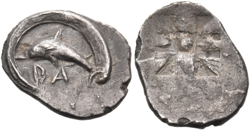 SICILY. Messana (as Zankle). Circa 525-494 BC. Hemilitra (Silver, 11.5 mm, 0.28 ...