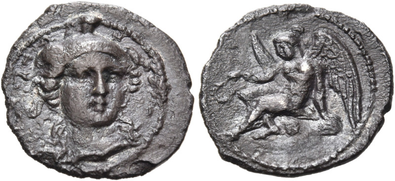 SICILY. Morgantina. Circa 339/8-317 BC. 1 1/4 Litra (Silver, 13 mm, 0.80 g, 6 h)...