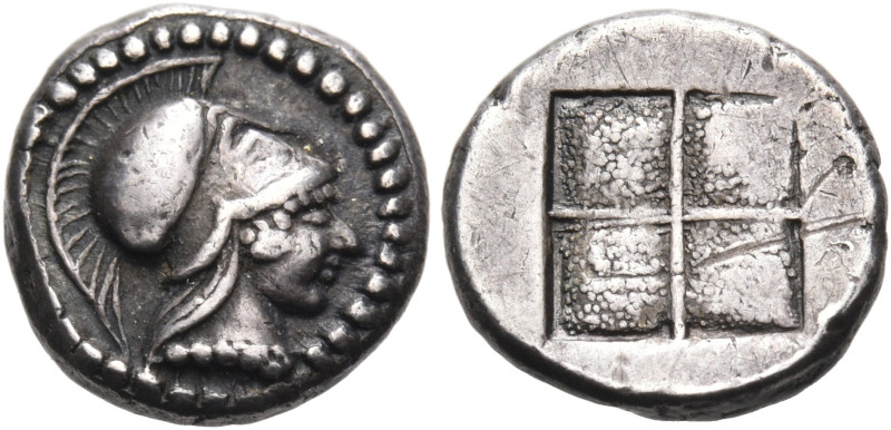 ISLANDS OFF THRACE, Samothrace. Circa 460 BC. Diobol (Silver, 10 mm, 1.04 g). He...