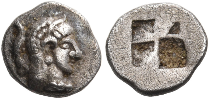 MACEDON. Bottiaians of Bottike. Circa 500-475 BC. Hemiobol (Silver, 6 mm, 0.30 g...