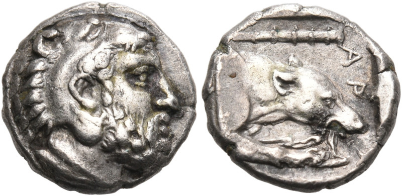 KINGS OF MACEDON. Archelaos, 413-400/399 BC. Triobol (Silver, 10 mm, 0.98 g, 6 h...