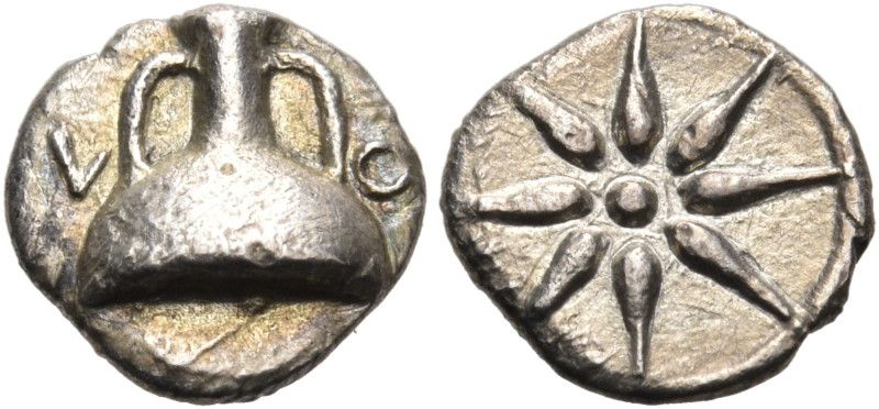 LOKRIS. Lokris Opuntii. Circa 400 BC. Hemiobol (Silver, 7.5 mm, 0.43 g). Λ ( inv...