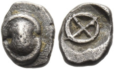 BOEOTIA. Thebes. Circa 480-460 BC. Tetartemorion (Silver, 6 mm, 0.20 g). Boeotian shield. Rev. ⨁ in incuse square. BCD Boiotia 357. Berend p. 23, 7. H...