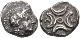 ATTICA. Athens. Circa 393-355 BC. Obol (Silver, 8 mm, 0.58 g, 11 h). Head of Athena with profile eye to right, wearing crested Attic helmet adorned wi...