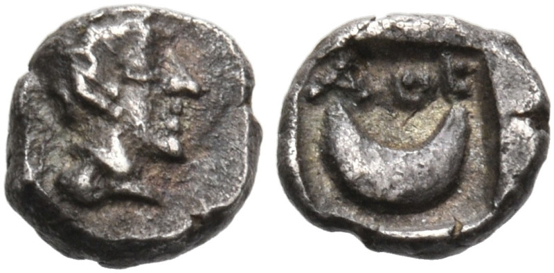 ATTICA. Athens. Circa 393-355 BC. Tetartemorion (Silver, 5.5 mm, 0.19 g, 3 h). H...