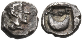ATTICA. Athens. Circa 393-355 BC. Tetartemorion (Silver, 5.5 mm, 0.19 g, 3 h). Head of Athena to right, eye in profile, wearing crested Attic helmet. ...
