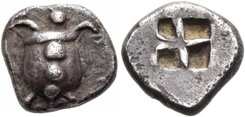 ISLANDS OFF ATTICA, Aegina. Circa 525/0-500 BC. Obol (Silver, 9 mm, 0.96 g). Sea...