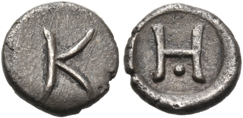 ISLANDS OFF ELIS, Kephallenia. Kranion. Circa 400 BC. Hemiobol (Silver, 7 mm, 0....