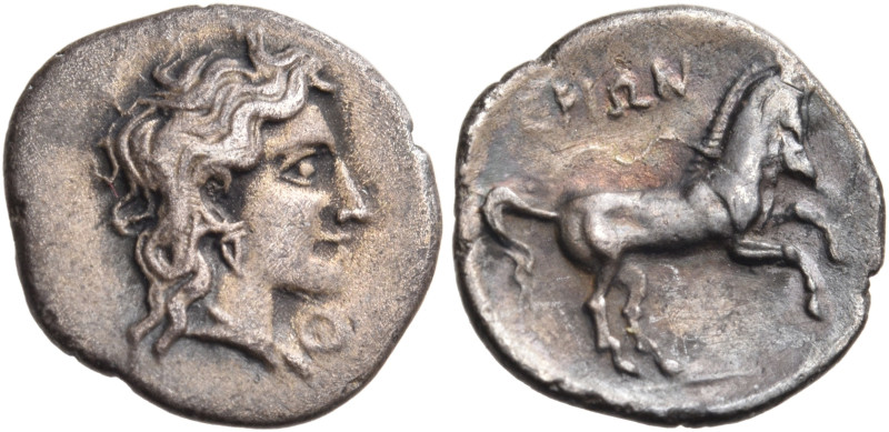 ARKADIA. Thelpusa. Circa 370-350 BC. Obol (Silver, 12 mm, 0.84 g, 5 h). Head of ...