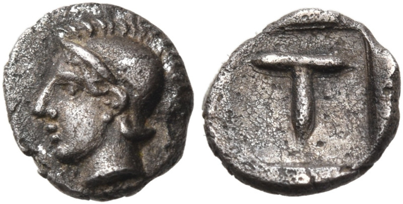 AEOLIS. Elaia. Circa 450-400 BC. Tetartemorion (Silver, 6.5 mm, 0.26 g, 6 h). He...