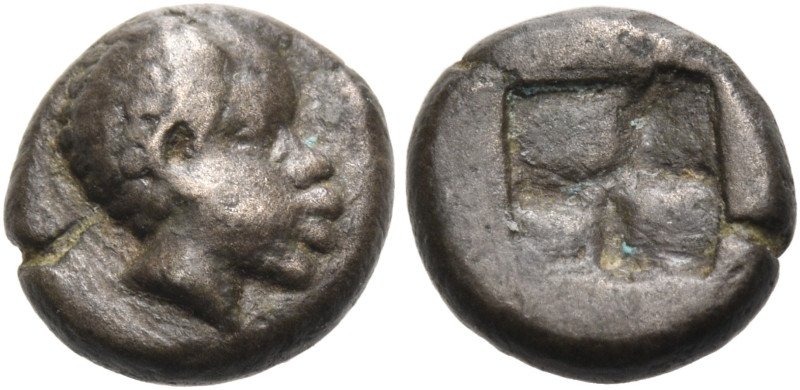 LESBOS. Uncertain mint. Circa 500-450 BC. 1/12 Stater (Billon, 9 mm, 0.92 g). He...