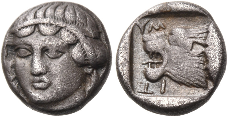 LESBOS. Mytilene. Circa 454-428/7 BC. Trihemiobol (Silver, 9.5 mm, 0.97 g, 6 h)....