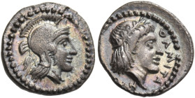 CILICIA. Holmoi. Circa 380-375 BC. Obol (Silver, 10.3 mm, 0.67 g, 5 h). Head of Athena to right, wearing a crested Attic helmet and a pearl necklace; ...