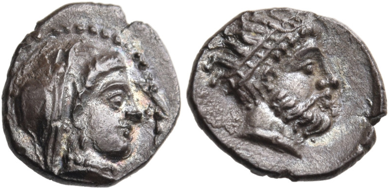 CILICIA. Mallos. Circa 385-375 BC. Obol (Silver, 10 mm, 0.60 g, 9 h). Veiled hea...