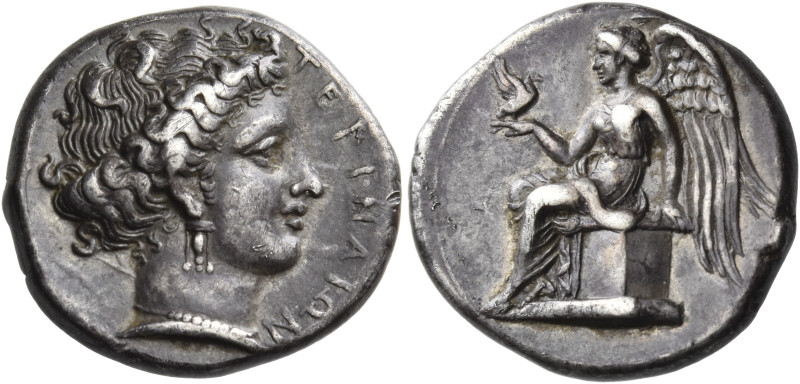 BRUTTIUM. Terina. Circa 380 BC. Stater (Silver, 20.5 mm, 7.69 g, 12 h). ΤΕΡΙΝΑΙΩ...