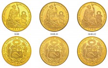 [126.38g]
PERU. Republik seit 1822. 100 Soles 1951, 1962 & 1963. Lot von 3 Exemplaren. Feingewicht total: 126.38 Gramm. FDC / Uncirculated. (3)