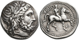 EASTERN CELTS. Imitations of Philip II of Macedon, late 4th-3rd centuries BC. Tetradrachm (Silver, 25 mm, 14.32 g, 11 h). Laureate head of Zeus to rig...
