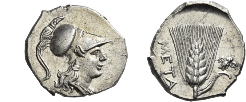 LUCANIA. Metapontum. Punic occupation, circa 215-207 BC. 1/2 Shekel (Silver, 19 ...