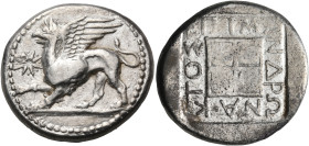 THRACE. Abdera. Circa 473/0-449/8 BC. Stater (Silver, 27 mm, 14.89 g, 1 h), struck under the magistrate Mandronax. Griffin walking to left, his right ...