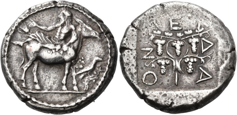 MACEDON. Mende. Circa 460-423 BC. Tetradrachm (Silver, 26 mm, 17.22 g, 3 h), c. ...