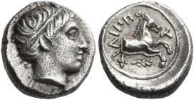 KINGS OF MACEDON. Philip II, 359-336 BC. 1/10 Tetradrachm (Silver, 10.5 mm, 1.25 g, 12 h), struck under Philip III, Amphipolis, circa 323/2-315. Head ...
