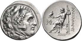 KINGS OF MACEDON. Alexander III 'the Great', 336-323 BC. Tetradrachm (Silver, 30 mm, 17.17 g, 12 h), Magnesia, circa 200-196. Head of Herakles to righ...