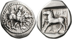 THESSALY. Krannon. Circa 460-400 BC. Drachm (Silver, 21 mm, 5.87 g, 1 h), struck under the magistrate Xan... ΧΑ-Ν ( retrograde ) Youthful Hero (Thessa...