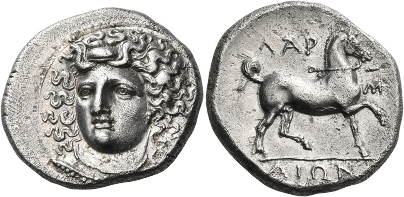 THESSALY. Larissa. Circa 356-342 BC. Stater (Silver, 25 mm, 11.86 g). Head of th...