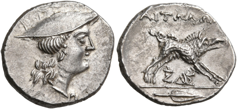 AITOLIA, Aitolian League. Circa 205-150 BC. Triobol (Silver, 17 mm, 2.41 g, 7 h)...