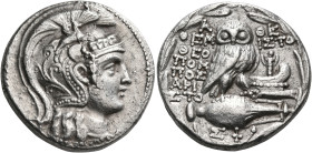 ATTICA. Athens. Circa 165-42 BC. Tetradrachm (Silver, 27 mm, 16.71 g, 12 h), struck under the magistrates Themisto(kles), Theopompos and Aristo(kles),...