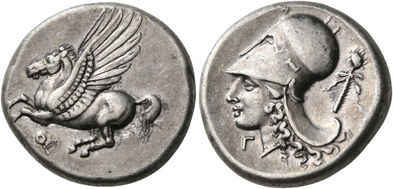 CORINTHIA. Corinth. Circa 375-300 BC. Stater (Silver, 21 mm, 8.56 g, 12 h). Ϙ Pe...