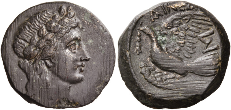 SIKYONIA. Sikyon. Circa 100-60 BC. Trichalkon (Bronze, 18 mm, 3.70 g, 12 h), str...