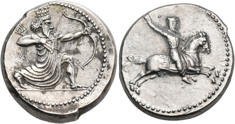 CARIA. Uncertain mint. Circa 341-334 BC. Tetradrachm (Silver, 23 mm, 15.30 g, 4 ...