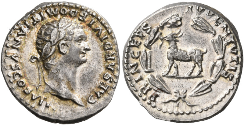 Domitian, as Caesar, 69-81. Denarius (Silver, 18 mm, 3.51 g, 6 h), struck under ...