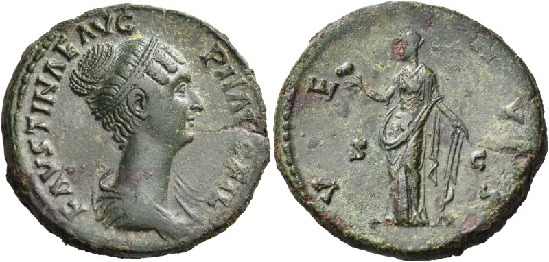 Faustina II, wife of Marcus Aurelius, Augusta, 147-175. Sestertius (Orichalcum, ...