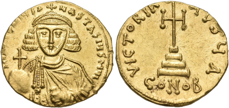 Anastasius II Artemius, 713-715. Solidus (Gold, 19 mm, 4.47 g, 6 h), Constantino...