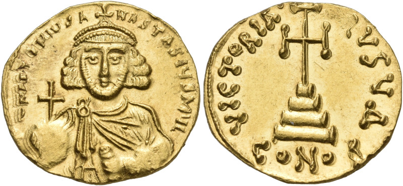 Anastasius II Artemius, 713-715. Solidus (Gold, 21 mm, 4.37 g, 6 h), Constantino...