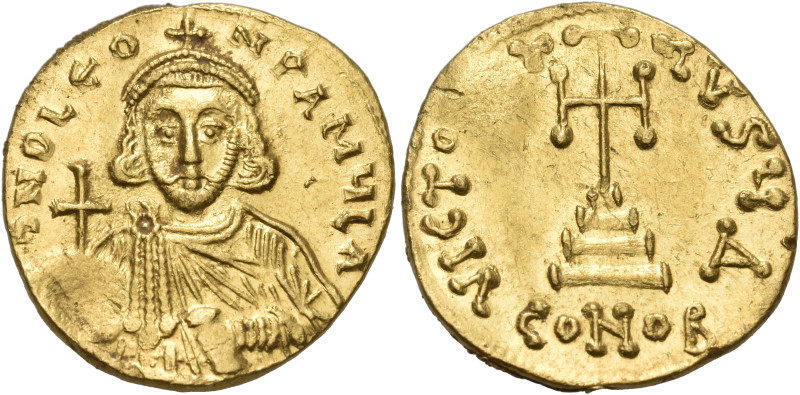 Leo III the "Isaurian", 717-741. Solidus (Gold, 20 mm, 4.48 g, 6 h), Constantino...