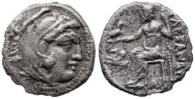 Greek
KINGS of MACEDON. Alexander III "the Great" (336-323 BC). Lampsakos.
AR Drachm (17.3mm 3.41g)
Obv: Head of Herakles to right, wearing lion sk...