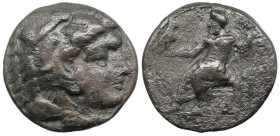 Greek
Alexander III 'the Great' (336-323 BC).
AR Drachm (20.1mm 3.7g)
Obv. Head of Herakles right, wearing lion skin
Rev : Zeus Aëtophoros seated ...