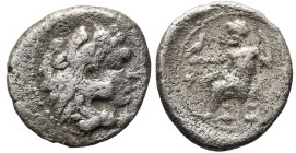 Greek
KINGS of MACEDON. Alexander III 'the Great' (336-323 BC).
AR Hemidrachm (13.7mm 1.85g)
Obv: Head of Herakles right, wearing lion skin
Rev: Z...