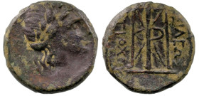 Greek
SELEUKID KINGS of SYRIA. Antiochos II Theos (261-246 BC).
AE Bronze (17mm 7.11g)
Obv: Laureate head of Apollo right
Rev: ΒΑΣΙΛΕΩΣ ΑΝΤΙΟΧΟΥ T...