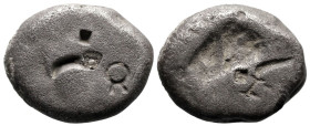Greek
ACHAEMENID EMPIRE. Time of Darios I to Atraxerxes III (Circa 485-340 BC). Sardes
AR Siglos (15.4mm 5.04g)
Obv: Bankers' marks
Rev: Rectangul...