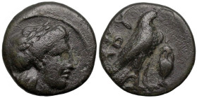 Greek
TROAS. Abydos. (4th century BC)
AE Bronze ( 11mm 1.12g)
Obv: Laureate head of Apollo right
Rev: Eagle standing right; amphora to right.
SNG...