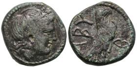 Greek
TROAS. Abydos. (Circa 320-200 BC).
AE Bronze (10.8mm 1.55g)
Obv: Laureate head of Apollo to right
Rev: Eagle standing to right; ABY behind, ...