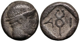 Greek
THRACE. Ainos. (Circa 464-460 BC).
AR Diobol (10mm 1.2g)
Obv: Head of Hermes to right, wearing petasos
Rev: Kerykeion flanked by A-I; all wi...