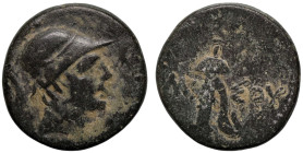 Greek
PONTOS. Amisos. Struck under Mithradates VI Eupator (Circa 111-105 or 95-90 BC)
AE Bronze (19.4mm 5.81g)
Obv: Helmeted head of Ares right.
R...