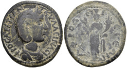 Roman Provincial
CARIA. Aphrodisias. Tranquillina, Augusta (241-244 AD).
AE Tetrassarion (39.4mm 14.94g)
Obv: ΦPOY CAB TPANKYΛΛЄINA C Diademed and ...