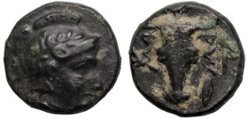 Greek
TROAS. Assos. (Circa 400-241 BC).
AE Bronze (10mm 1.35g)
Obv: Head of Athena right, in crested Attic helmet decorated with olive wreath
Rev:...